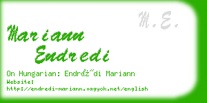 mariann endredi business card